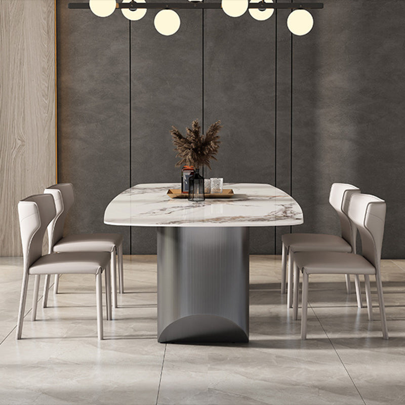 Eigentijdse stijl 1/3/4/6/7/8 stukken eetstoelen voor rechthoekige stenen meubels in grijs