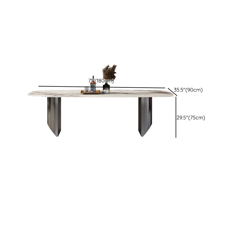 Eigentijdse stijl 1/3/4/6/7/8 stukken eetstoelen voor rechthoekige stenen meubels in grijs