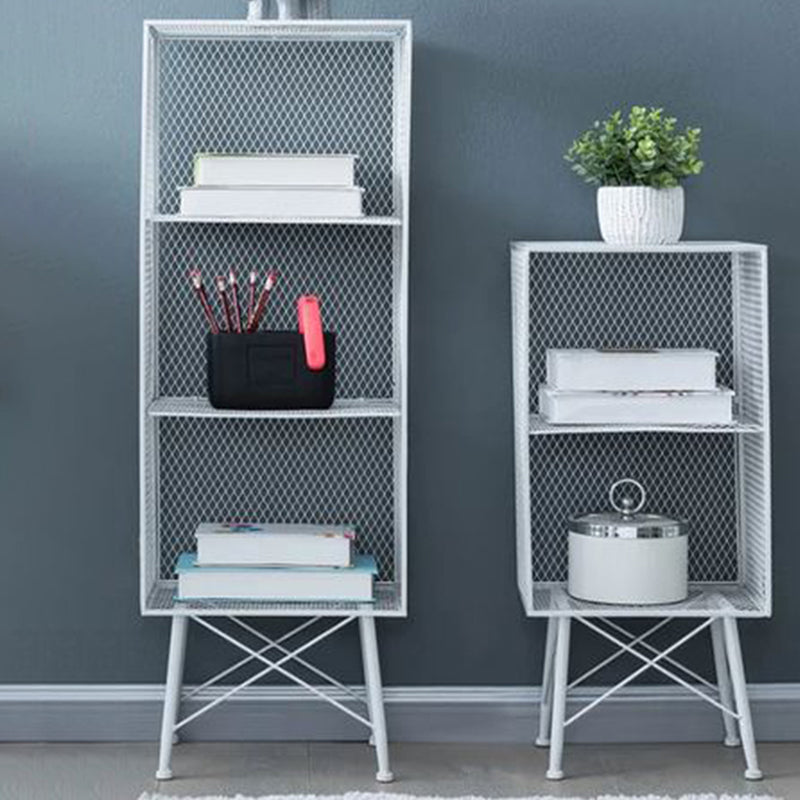 Metal Closed Back Standard Bookshelf Modern Shelves Included Bookcase