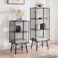 Metal Closed Back Standard Bookshelf Modern Shelves Included Bookcase