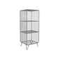 Metal Closed Back Standard Bookshelf Modern Style Bookcase with Shelves 14"L x 12"W x 35"H Silver Clearhalo 'Bookcases' 'furn' 'furn_bookcases' 'Furniture' 'Office Furniture' 6789448
