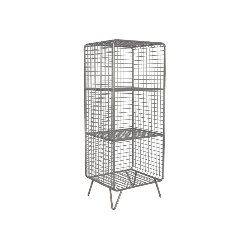 Metal Closed Back Standard Bookshelf Modern Style Bookcase with Shelves 14"L x 12"W x 35"H Silver Clearhalo 'Bookcases' 'furn' 'furn_bookcases' 'Furniture' 'Office Furniture' 6789448