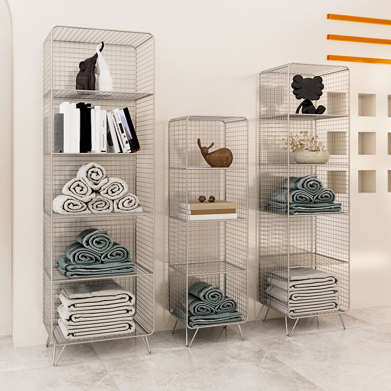 Metal Closed Back Standard Bookshelf Modern Style Bookcase with Shelves Clearhalo 'Bookcases' 'furn' 'furn_bookcases' 'Furniture' 'Office Furniture' 6789449