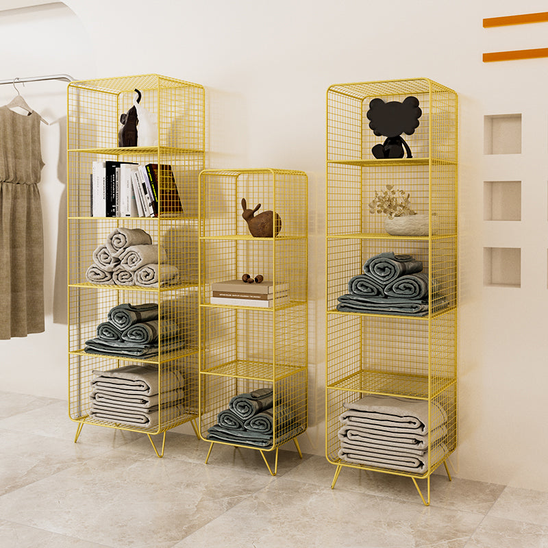 Metal Closed Back Standard Bookshelf Modern Style Bookcase with Shelves Clearhalo 'Bookcases' 'furn' 'furn_bookcases' 'Furniture' 'Office Furniture' 6789453