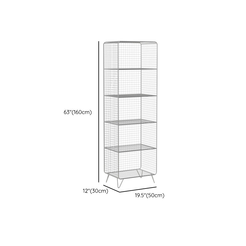 Metal Closed Back Standard Bookshelf Modern Style Bookcase with Shelves Clearhalo 'Bookcases' 'furn' 'furn_bookcases' 'Furniture' 'Office Furniture' 6789460