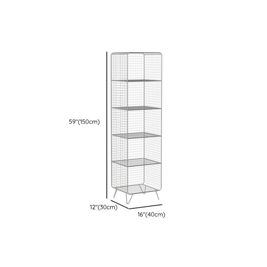 Metal Closed Back Standard Bookshelf Modern Style Bookcase with Shelves Clearhalo 'Bookcases' 'furn' 'furn_bookcases' 'Furniture' 'Office Furniture' 6789461