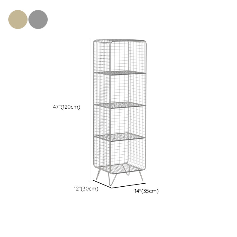 Metal Closed Back Standard Bookshelf Modern Style Bookcase with Shelves Clearhalo 'Bookcases' 'furn' 'furn_bookcases' 'Furniture' 'Office Furniture' 6789462