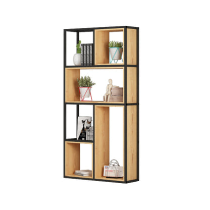 Natural Standard Bookcase Industrial Wooden Open Back Bookshelf 31.5"L x 9.8"W x 63"H Clearhalo 'Bookcases' 'furn' 'furn_bookcases' 'Furniture' 'Office Furniture' 6789466