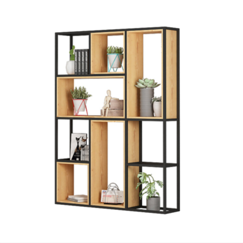 Natural Standard Bookcase Industrial Wooden Open Back Bookshelf 47.2"L x 9.8"W x 63"H Clearhalo 'Bookcases' 'furn' 'furn_bookcases' 'Furniture' 'Office Furniture' 6789467