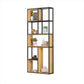 Natural Standard Bookcase Industrial Wooden Open Back Bookshelf 31.5"L x 9.8"W x 78.7"H Clearhalo 'Bookcases' 'furn' 'furn_bookcases' 'Furniture' 'Office Furniture' 6789471