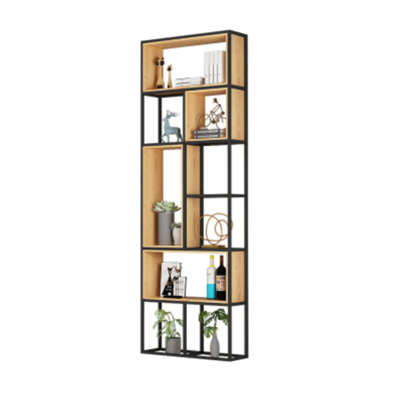 Natural Standard Bookcase Industrial Wooden Open Back Bookshelf 31.5"L x 9.8"W x 94.5"H Clearhalo 'Bookcases' 'furn' 'furn_bookcases' 'Furniture' 'Office Furniture' 6789475