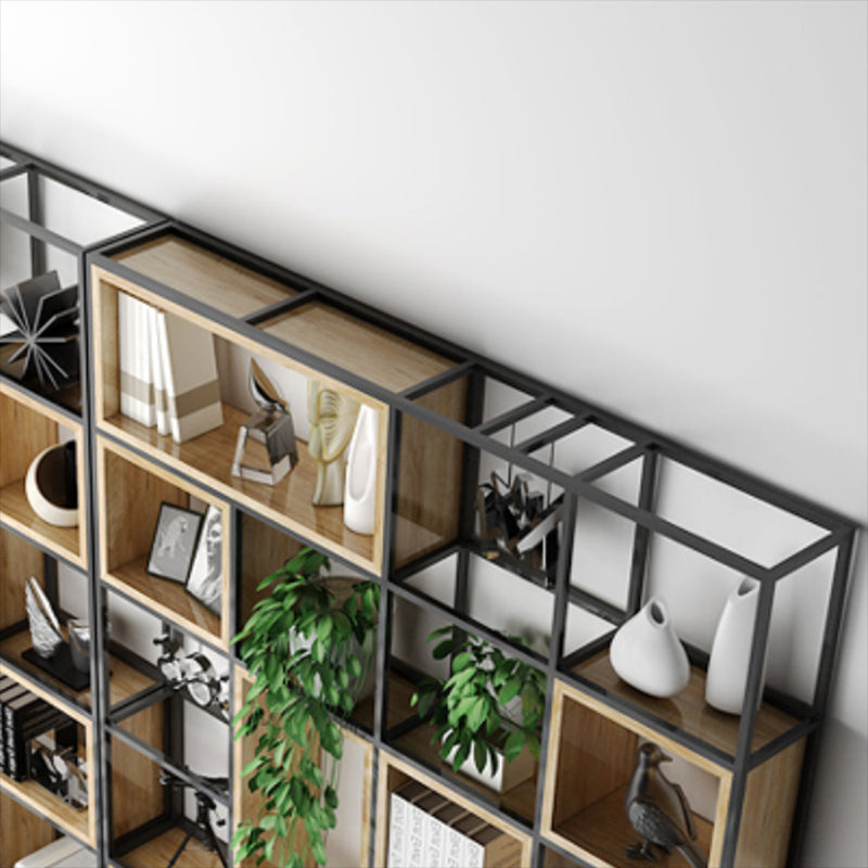 Natural Standard Bookcase Industrial Wooden Open Back Bookshelf Clearhalo 'Bookcases' 'furn' 'furn_bookcases' 'Furniture' 'Office Furniture' 6789479