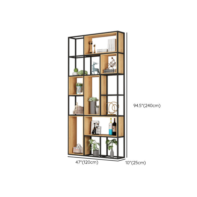 Natural Standard Bookcase Industrial Wooden Open Back Bookshelf Clearhalo 'Bookcases' 'furn' 'furn_bookcases' 'Furniture' 'Office Furniture' 6789487