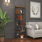 Industrial Style Open Back Bookshelf Standard Metal Bookcase with Rectangular Shelves