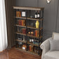 Industrial Style Open Back Bookshelf Standard Metal Bookcase with Rectangular Shelves