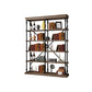 Industrial Style Open Back Bookshelf Standard Metal Bookcase with Rectangular Shelves