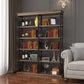 Industrial Style Open Back Bookshelf Standard Metal Bookcase with Rectangular Shelves