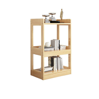 Modern Open Back Standard Bookshelf Wooden Bookcase With Shelves 25.2"L x 11.8"W x 35.4"H Natural Clearhalo 'Bookcases' 'furn' 'furn_bookcases' 'Furniture' 'Office Furniture' 6789534