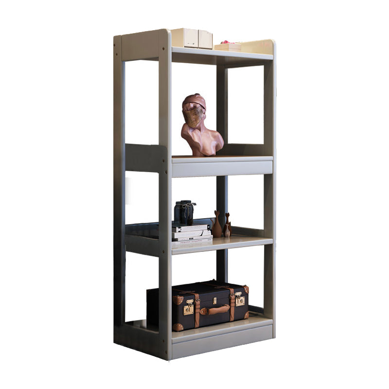 Modern Open Back Standard Bookshelf Wooden Bookcase With Shelves 25.2"L x 11.8"W x 49.6"H Grey Clearhalo 'Bookcases' 'furn' 'furn_bookcases' 'Furniture' 'Office Furniture' 6789538