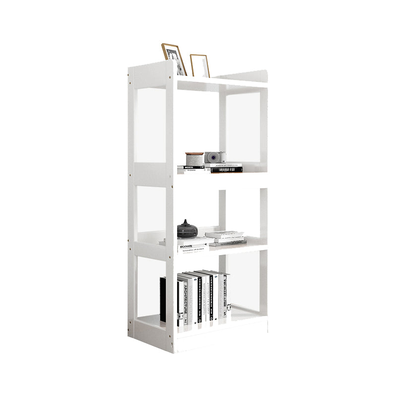 Modern Open Back Standard Bookshelf Wooden Bookcase With Shelves 25.2"L x 11.8"W x 49.6"H White Clearhalo 'Bookcases' 'furn' 'furn_bookcases' 'Furniture' 'Office Furniture' 6789540