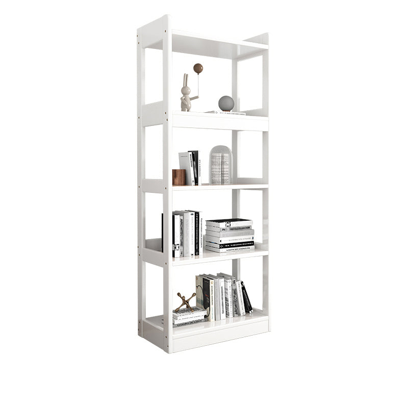 Modern Open Back Standard Bookshelf Wooden Bookcase With Shelves 25.2"L x 11.8"W x 63"H White Clearhalo 'Bookcases' 'furn' 'furn_bookcases' 'Furniture' 'Office Furniture' 6789549