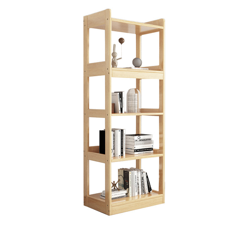 Modern Open Back Standard Bookshelf Wooden Bookcase With Shelves 25.2"L x 11.8"W x 63"H Natural Clearhalo 'Bookcases' 'furn' 'furn_bookcases' 'Furniture' 'Office Furniture' 6789552