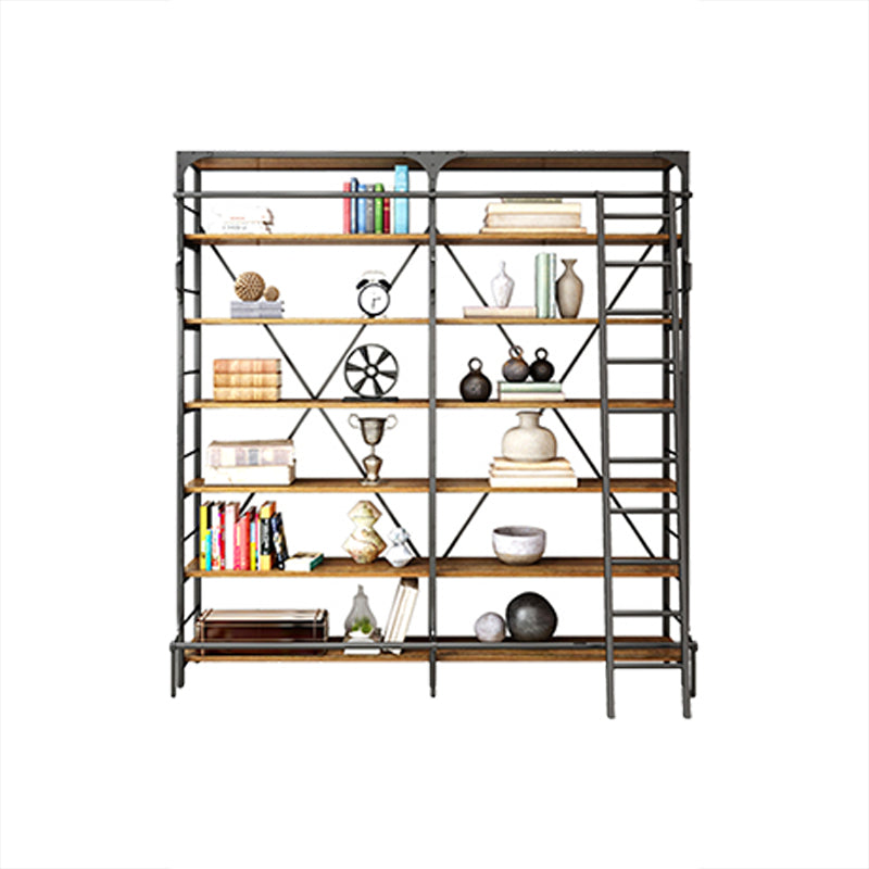 Modern Style Open Back Bookshelf Standard Metal Bookcase in Black Clearhalo 'Bookcases' 'furn' 'furn_bookcases' 'Furniture' 'Office Furniture' 6789558