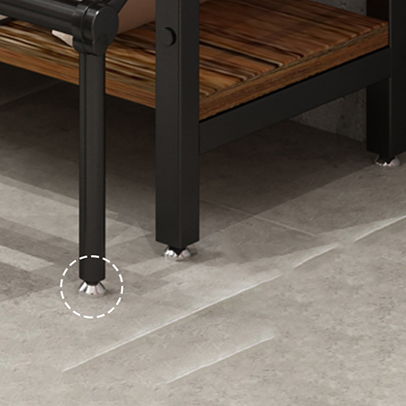 Modern Style Open Back Bookshelf Standard Metal Bookcase in Black Clearhalo 'Bookcases' 'furn' 'furn_bookcases' 'Furniture' 'Office Furniture' 6789564