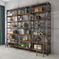 Modern Style Open Back Bookshelf Standard Metal Bookcase in Black Clearhalo 'Bookcases' 'furn' 'furn_bookcases' 'Furniture' 'Office Furniture' 6789566