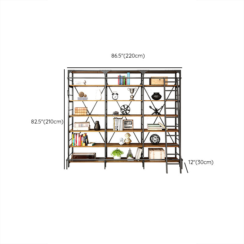 Modern Style Open Back Bookshelf Standard Metal Bookcase in Black Clearhalo 'Bookcases' 'furn' 'furn_bookcases' 'Furniture' 'Office Furniture' 6789579