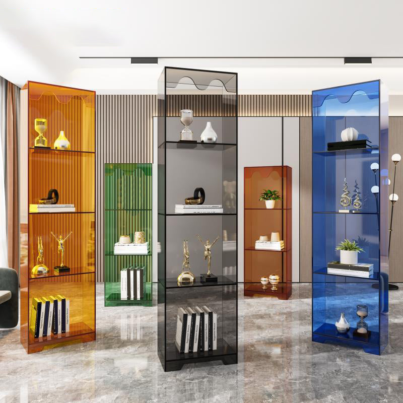 Modern Style Closed Back Book Shelf Standard Acrylic Bookcase for Study Room
