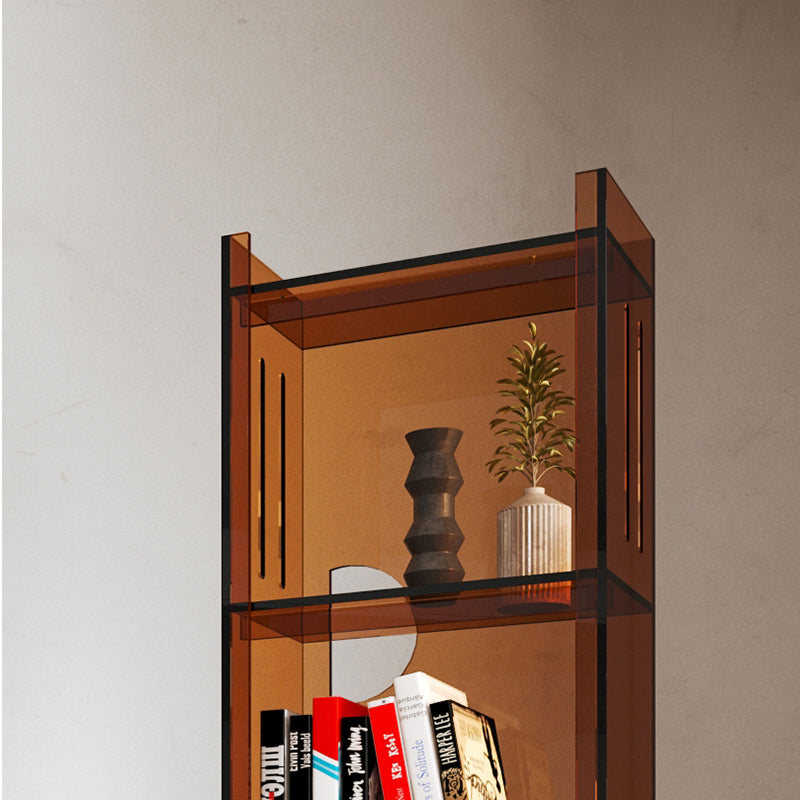 Modern Style Closed Back Bookshelf Standard Acrylic Bookcase with Rectangular Shelves