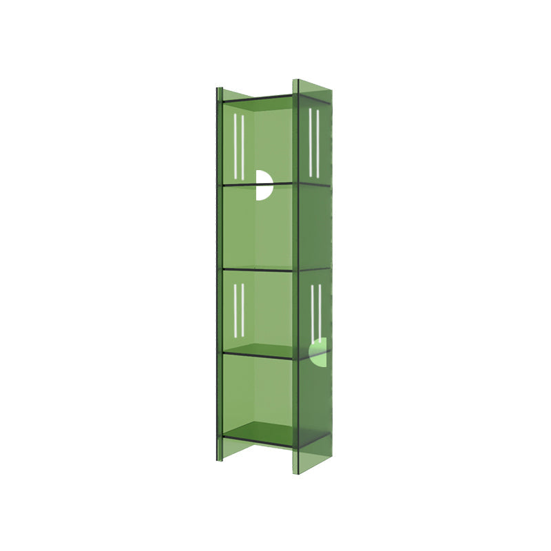 Modern Style Closed Back Bookshelf Standard Acrylic Bookcase with Rectangular Shelves