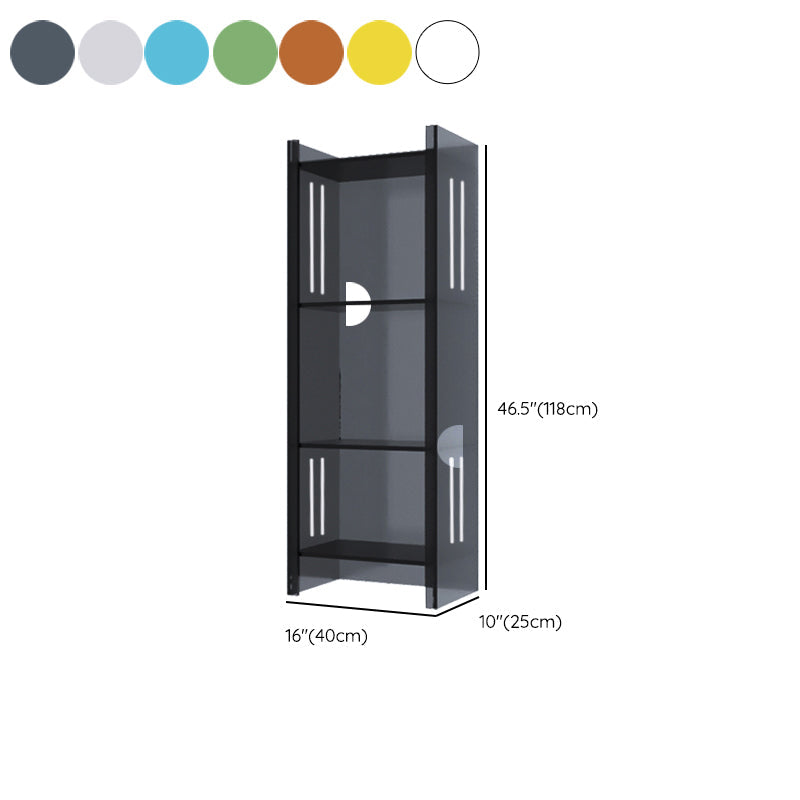 Modern Style Closed Back Bookshelf Standard Acrylic Bookcase with Rectangular Shelves