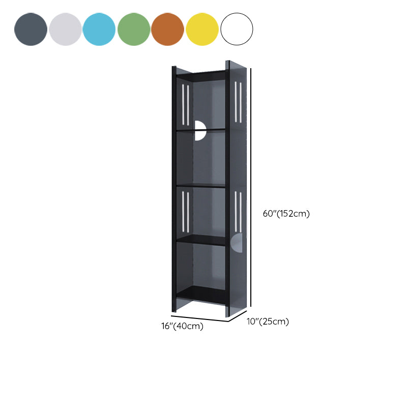 Modern Style Closed Back Bookshelf Standard Acrylic Bookcase with Rectangular Shelves