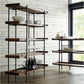 Etagere Open Back Bookshelf Wooden Industrial Bookcase with Shelves Clearhalo 'Bookcases' 'furn' 'furn_bookcases' 'Furniture' 'Office Furniture' 6789639