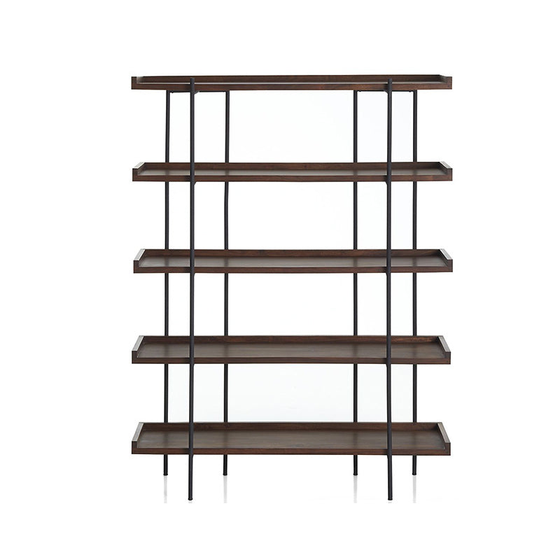 Etagere Open Back Bookshelf Wooden Industrial Bookcase with Shelves Clearhalo 'Bookcases' 'furn' 'furn_bookcases' 'Furniture' 'Office Furniture' 6789643