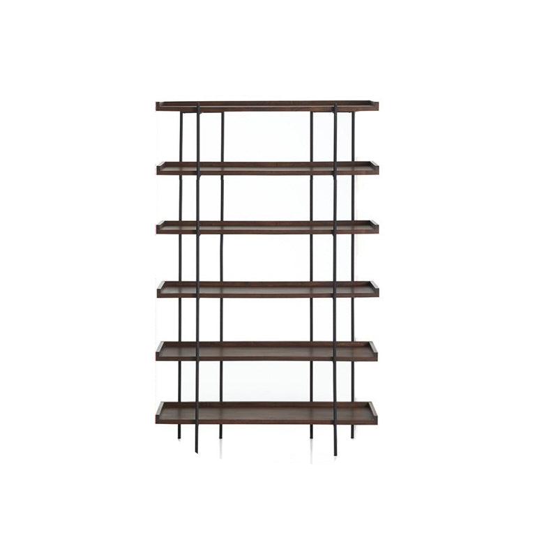 Etagere Open Back Bookshelf Wooden Industrial Bookcase with Shelves Clearhalo 'Bookcases' 'furn' 'furn_bookcases' 'Furniture' 'Office Furniture' 6789645