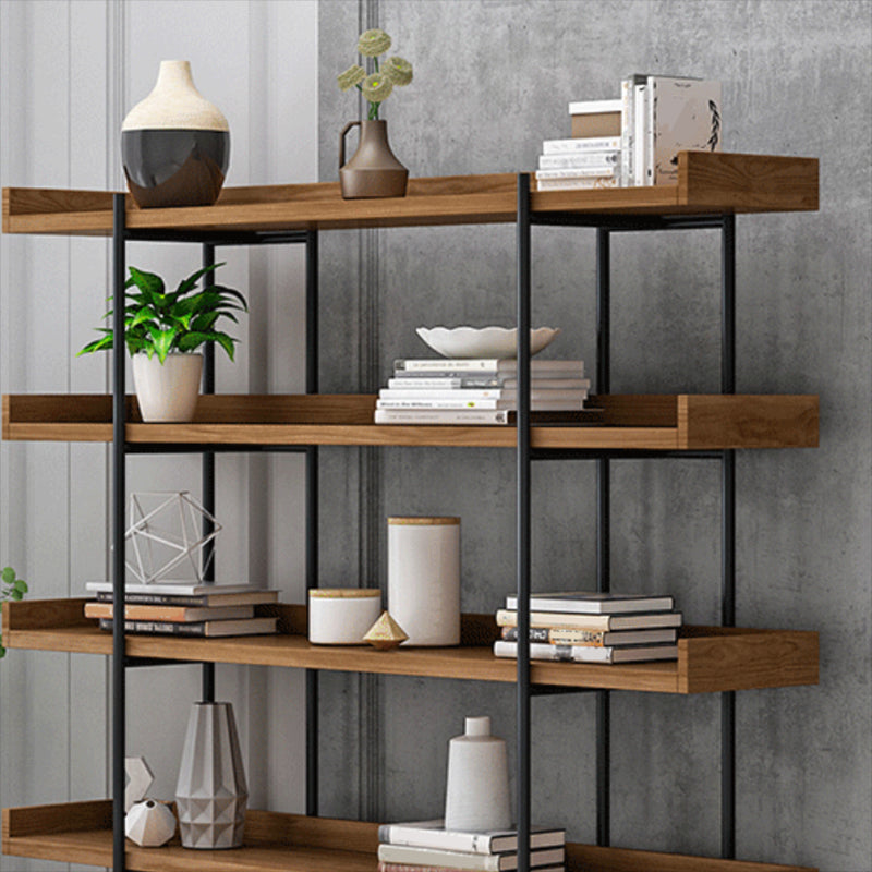 Etagere Open Back Bookshelf Wooden Industrial Bookcase with Shelves Clearhalo 'Bookcases' 'furn' 'furn_bookcases' 'Furniture' 'Office Furniture' 6789649