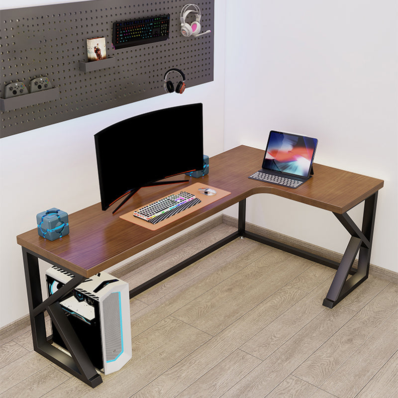 Modern Solid Wood Writing Desk 29.53" Tall Sled Base Corner Office Desk 70.9"L x 39.4"W x 29.5"H Right Hand Return Clearhalo 'furn' 'furn_office_desk' 'Furniture' 'Office Desks' 'Office Furniture' 'office_desk' 6789728