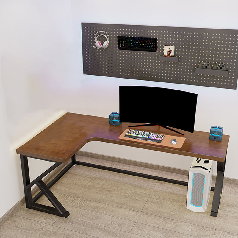 Modern Solid Wood Writing Desk 29.53" Tall Sled Base Corner Office Desk 63"L x 39.4"W x 29.5"H Left Hand Return Clearhalo 'furn' 'furn_office_desk' 'Furniture' 'Office Desks' 'Office Furniture' 'office_desk' 6789731