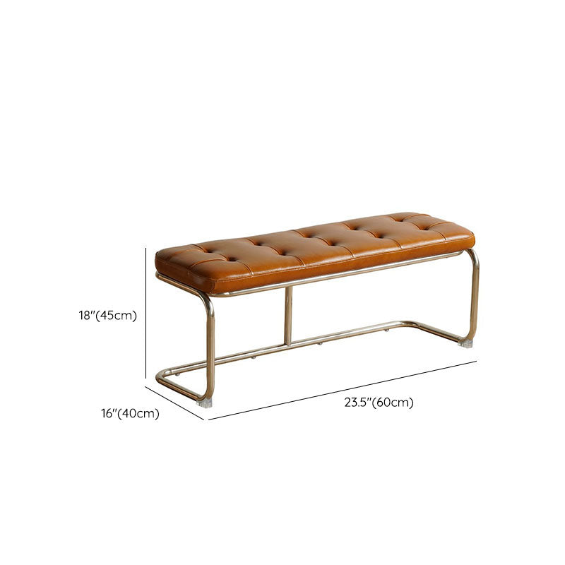 15.6" Width Industrial Entryway Bench Metal Seating Bench with Upholstered Clearhalo 'Benches' 'Chairs & Seating' 'furn' 'furn_benches' 'Furniture' 'Living Room Furniture' 6789788