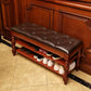13.65 Inch W Traditional Bench Solid Wood Entryway Bench with Upholstered 20"L x 13"W x 19"H Brown Black Clearhalo 'Benches' 'Chairs & Seating' 'furn' 'furn_benches' 'Furniture' 'Living Room Furniture' 6789793