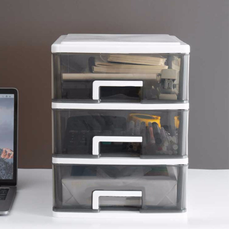 Gabinetto del file trasparente verticale moderno mobile in plastica per l'ufficio di casa