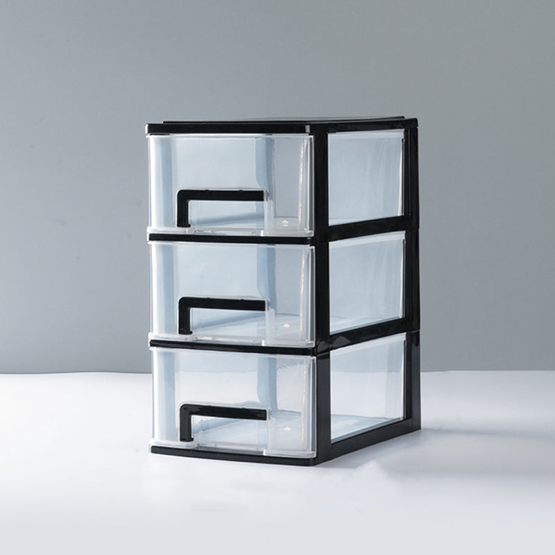 Gabinetto del file trasparente verticale moderno mobile in plastica per l'ufficio di casa