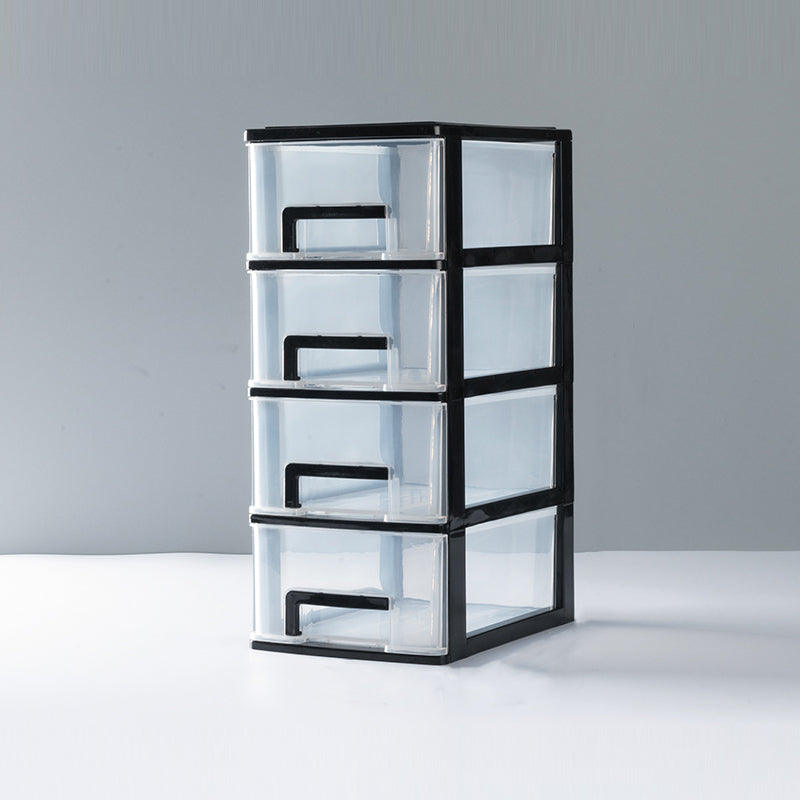 Gabinetto del file trasparente verticale moderno mobile in plastica per l'ufficio di casa