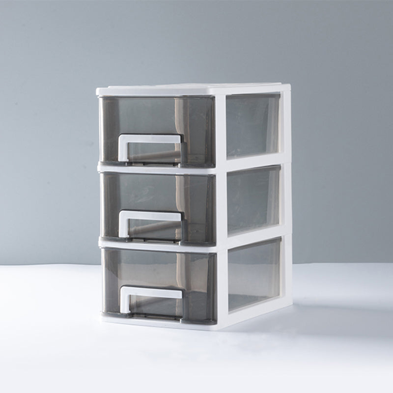 Gabinetto del file trasparente verticale moderno mobile in plastica per l'ufficio di casa