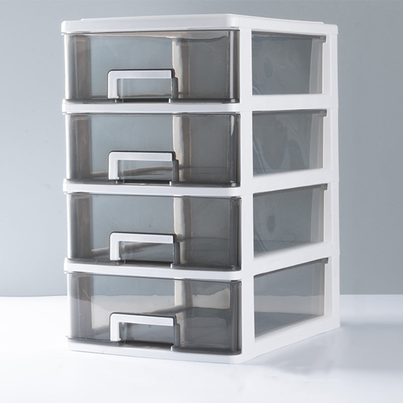 Gabinetto del file trasparente verticale moderno mobile in plastica per l'ufficio di casa