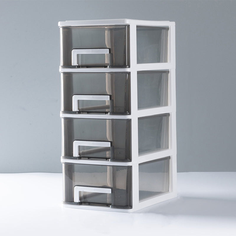 Gabinetto del file trasparente verticale moderno mobile in plastica per l'ufficio di casa