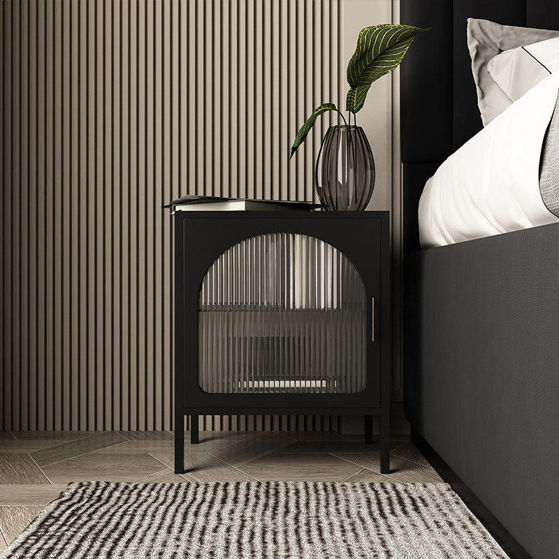 1 Door Industrial Accent Table Nightstand Antique Finish Bed Nightstand Clearhalo 'Bedroom Furniture' 'furn' 'furn_night_stand' 'Furniture' 'night_stand' 'Nightstands' 6791649